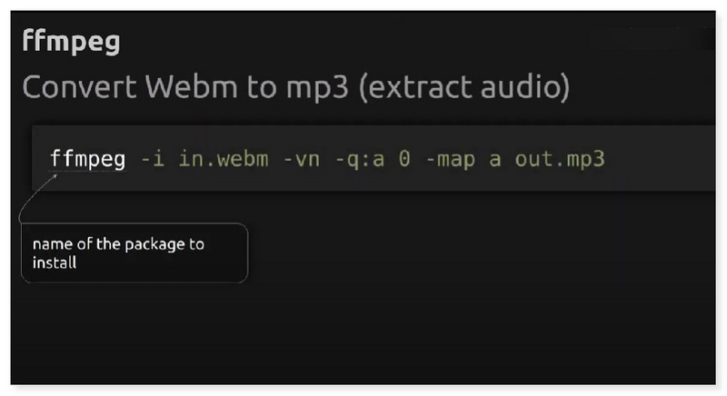 FFmpeg WebM เป็น MP3