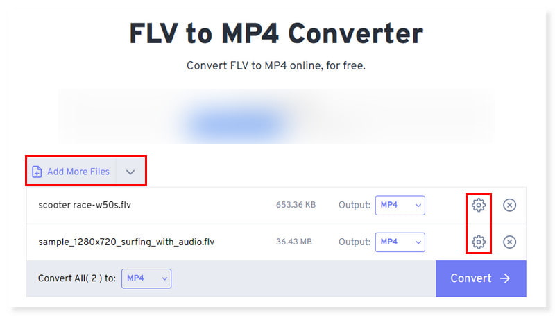Conversie gratuită Alegeți fișiere FLV