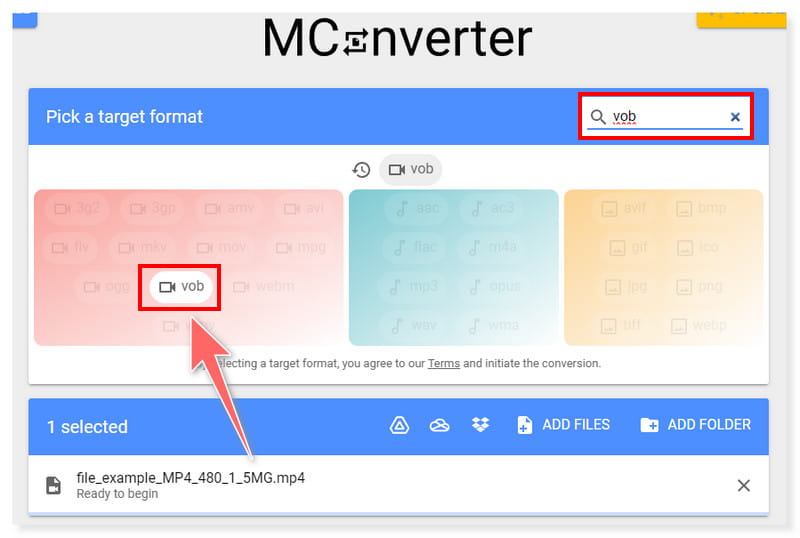 MConverter Convertidor de MP4 a VOB