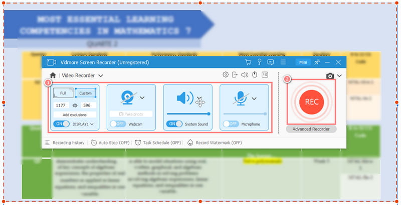 Setați înregistrarea 