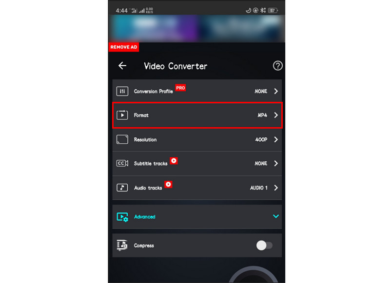 Výstupní formát Video App Converter