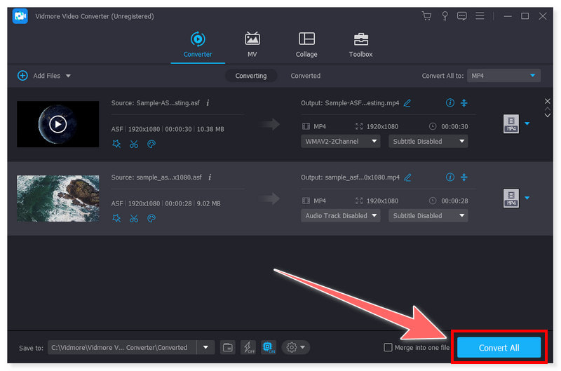 Vidmore Konvertera alla ASF-filer