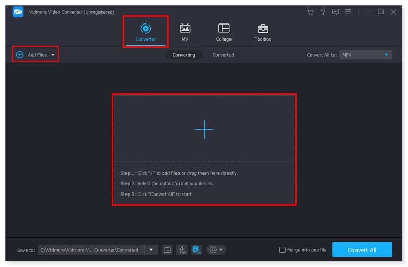 Vidmore FLV Converter Dodajte datoteke