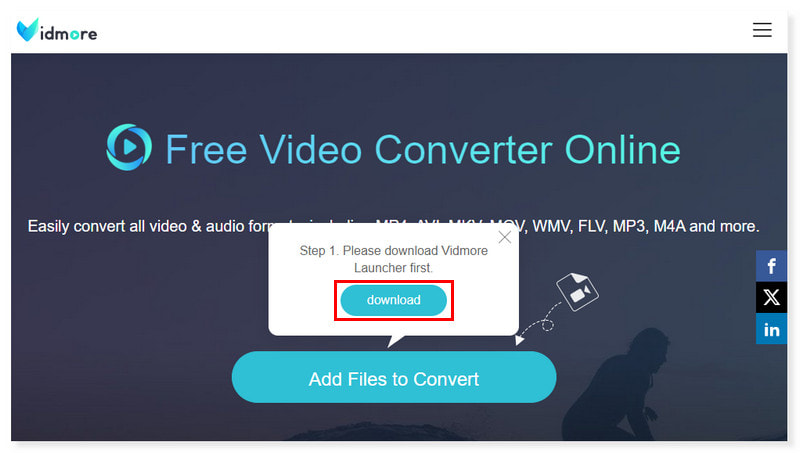 Vidmore besplatni FLV konverter na mreži