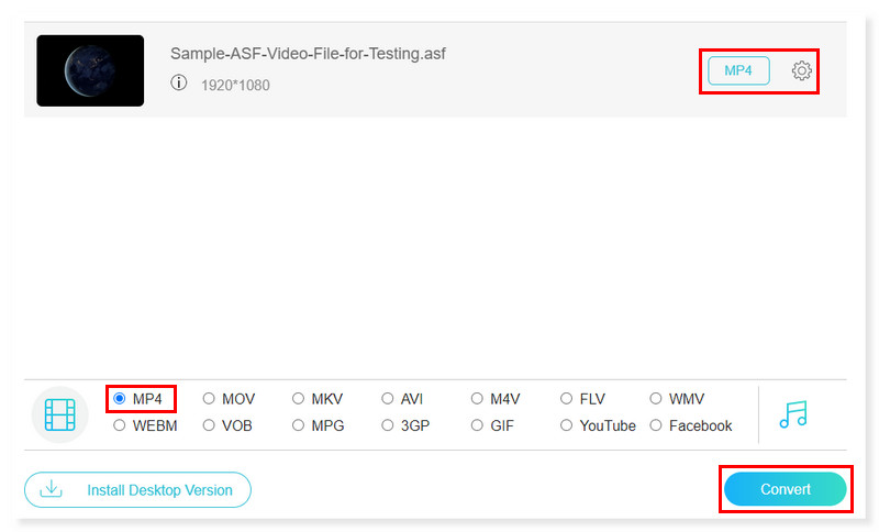 Vidmore Online Konwertuj na MP4