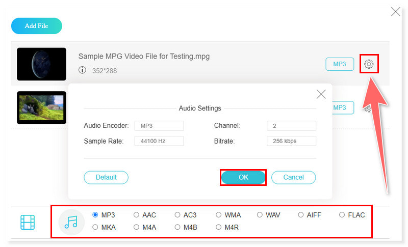 Vidmore Online Set MP3 Format