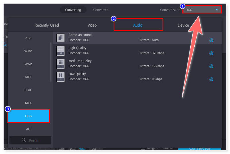 Vidmore Select OGG Output Format