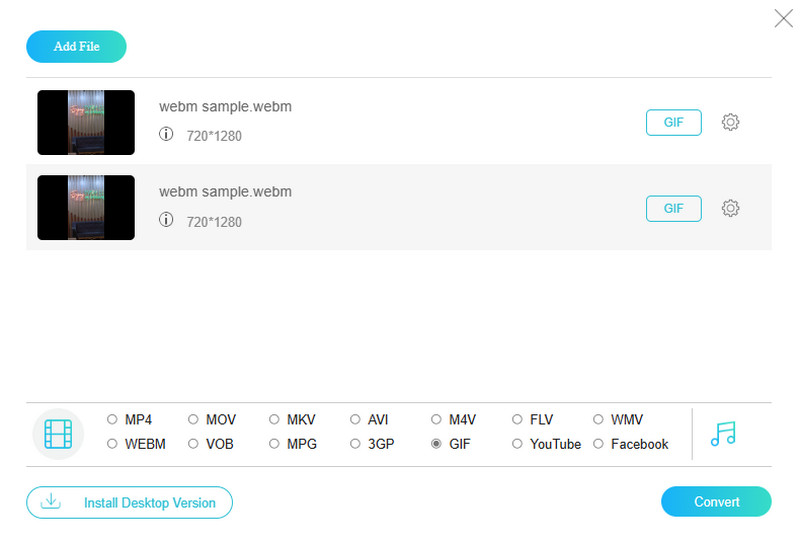 Penukar GIF WEBM Penukar Dalam Talian Vidmore
