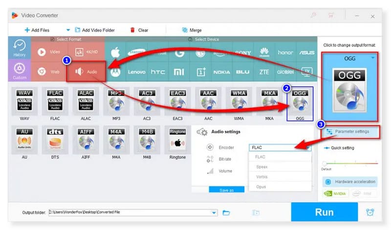 Wonderfox Select OGG Output Format