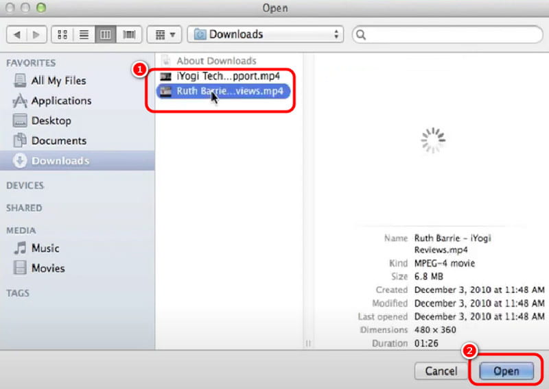 Open The MP4 File Quicktime Player