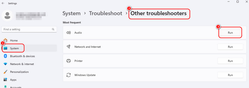 Esegui la risoluzione dei problemi audio