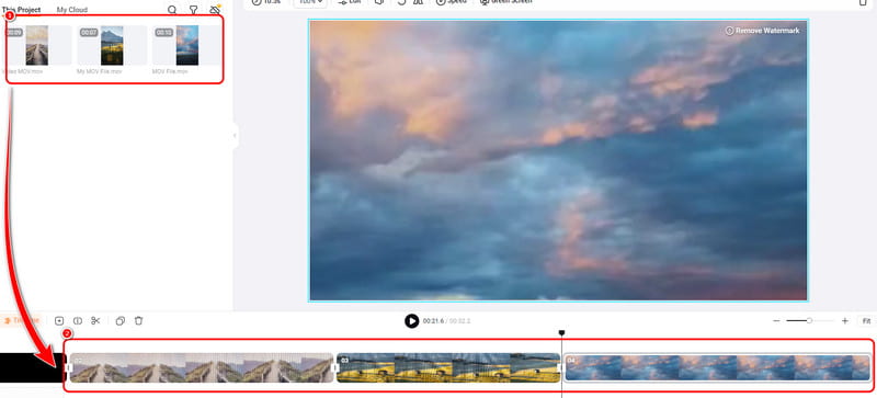 Click Drag MOV Videos Arrange