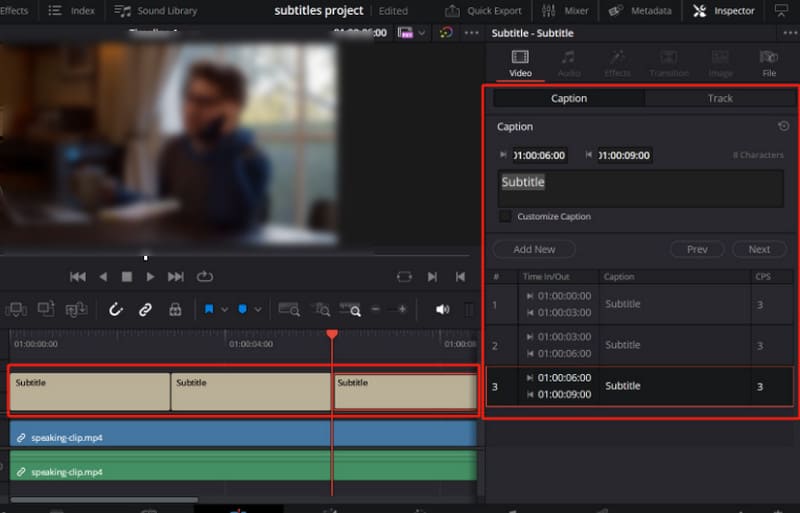 Davinci Edit Subtitle