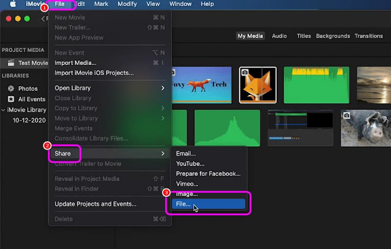 File Share File iMovie
