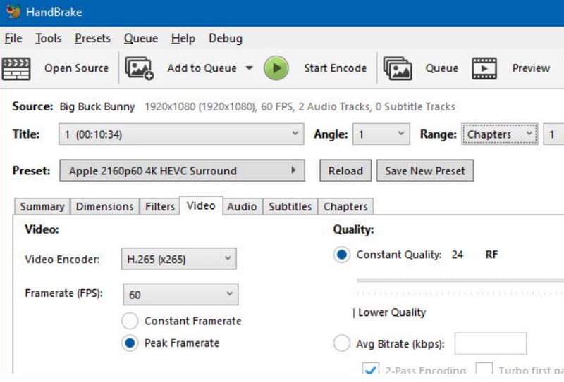 Handbrake AVI轉換器