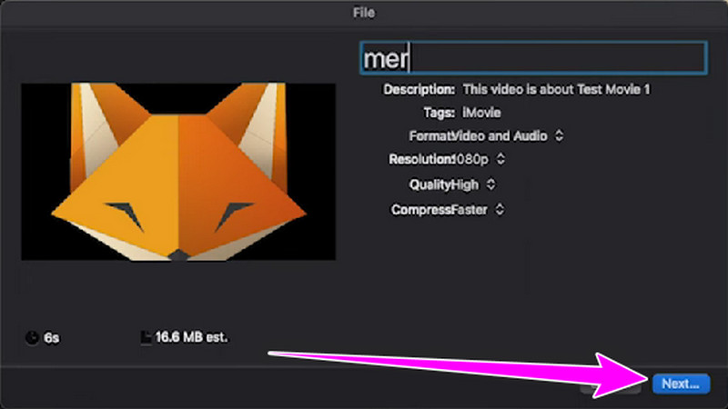 Save Final Video iMovie