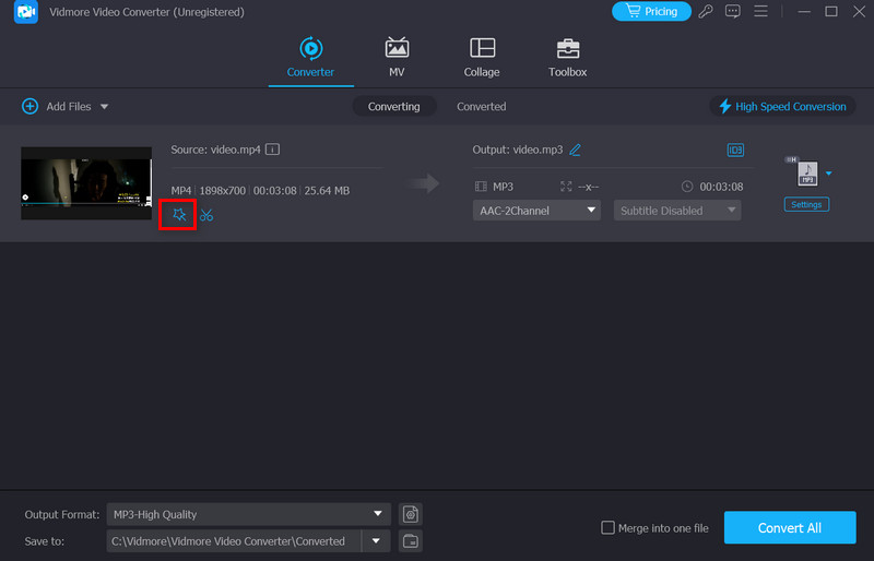 Vidmore Upload Text Video
