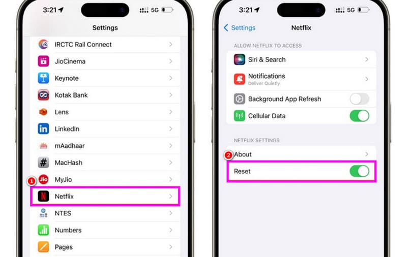 Återställ Netflix-appen på iPhone