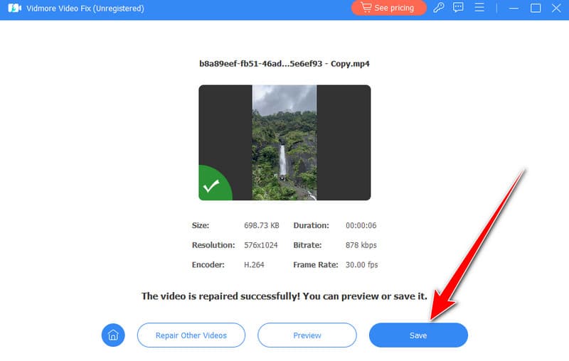 वीडियो को सेव करें Vidmore