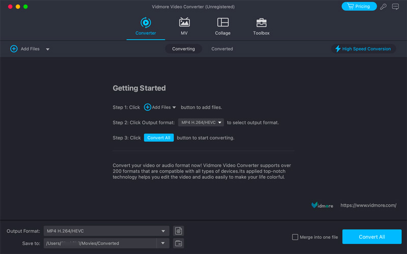 Open Vidmore Video Converter voor Mac