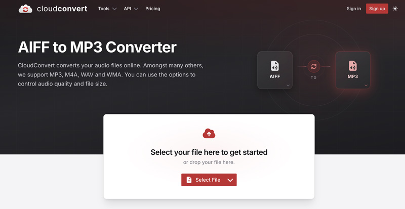 Conversor Cloudconvert Aiff para MP3