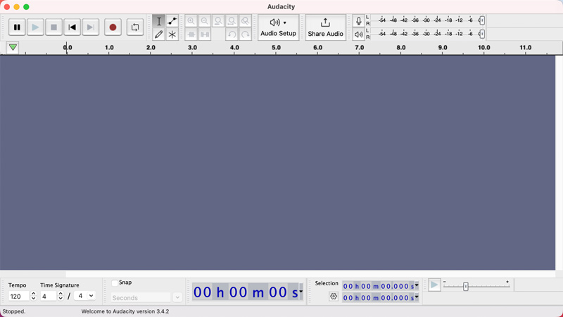 Inicie o Audacity no Mac
