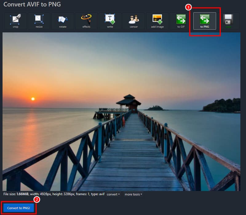 Konverter AVIF til PNG Ezgif