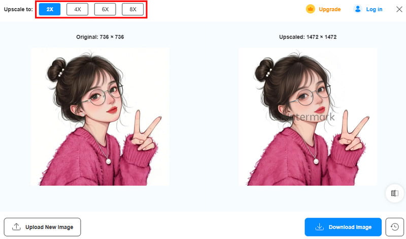 Oppskaler bildet Vidmore