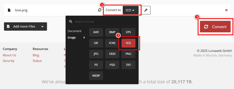 Konverter til ICO Konverter Cloudconvert