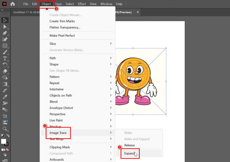 Objektbilder Sporing Opphev gruppering Illustrator