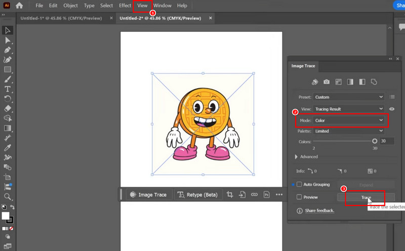 Vis bildesporfarge Illustrator