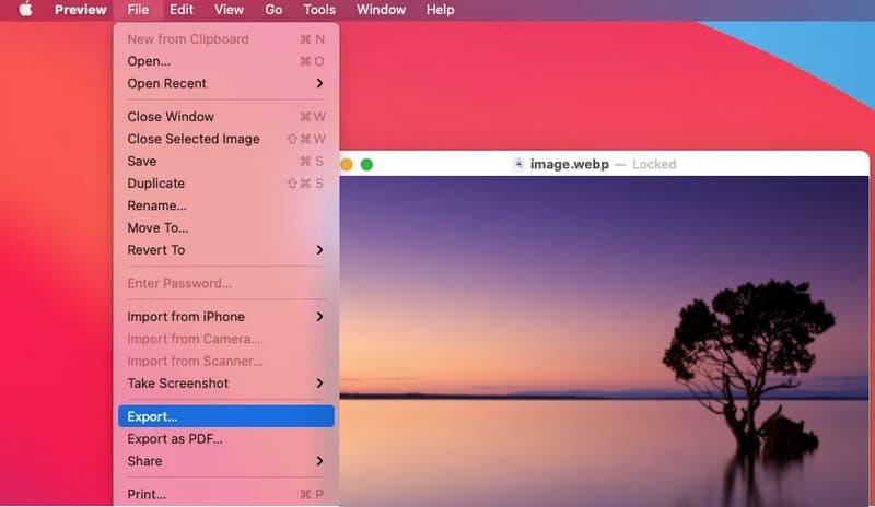 Pretvornik Webp u PNG za pregled na MAC-u