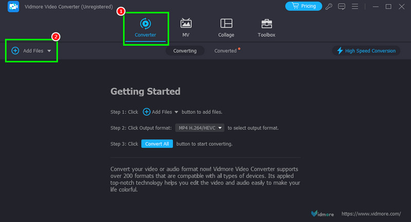 Konverter Tilføj filer Vidmore
