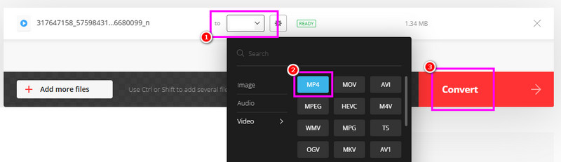 Convert Divx to MP4 Convertio