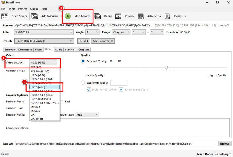 Μετατροπή MP4 σε Hevc Handbrake
