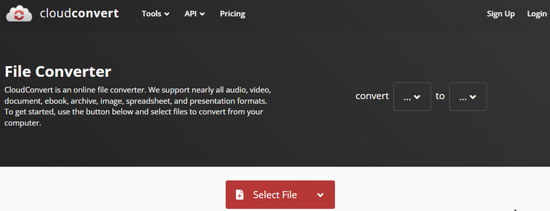 Cloudconvert 选择文件