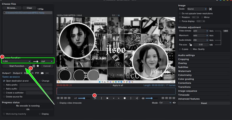 MPEG를 MP4로 변환하는 셔터 인코더