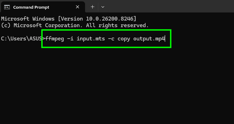 Promijeni MTS u Mp4 FFmpeg
