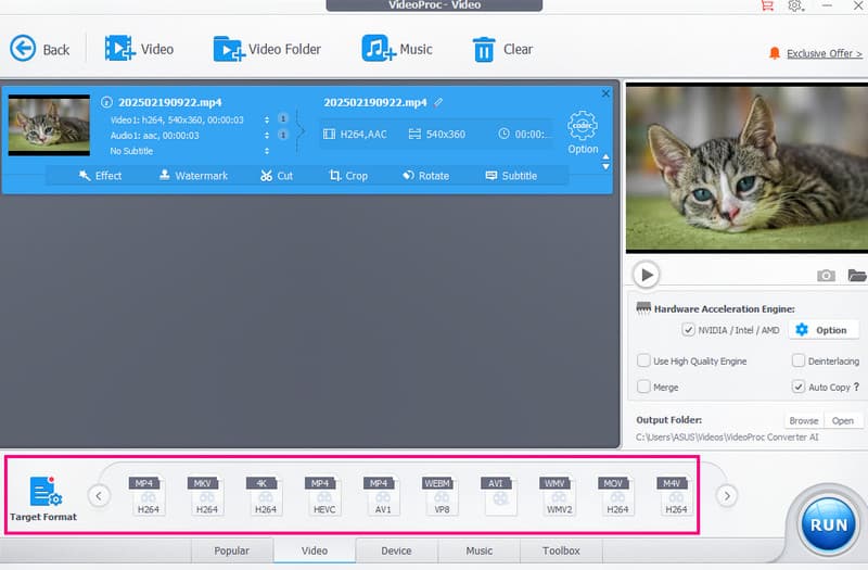 Target Format Videoproc