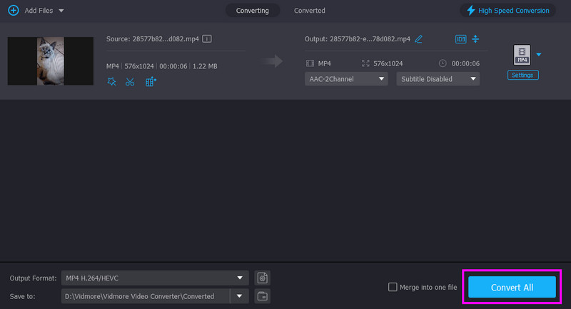 Gumb Pretvori sve Vidmore