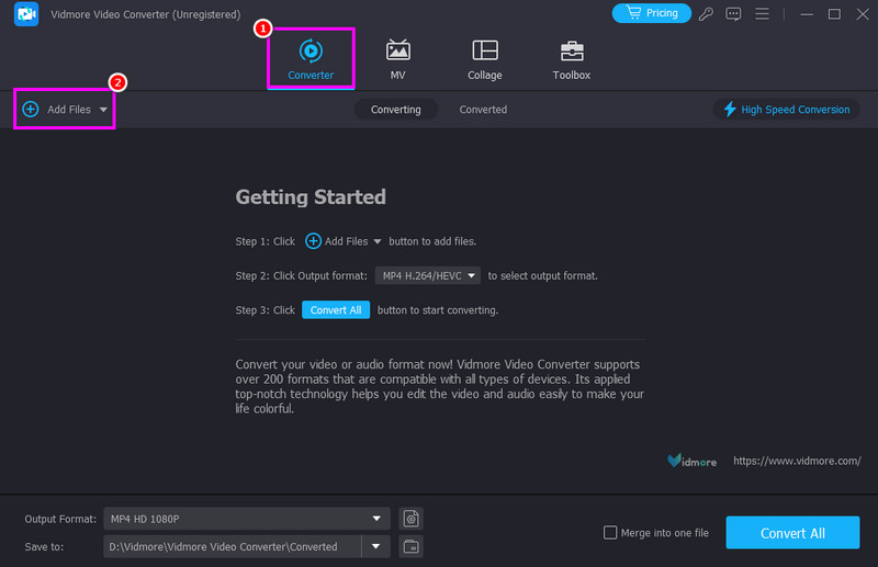 Pretvornik Dodaj datoteke Vidmore