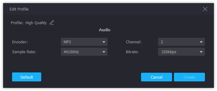 Configuración del perfil de audio