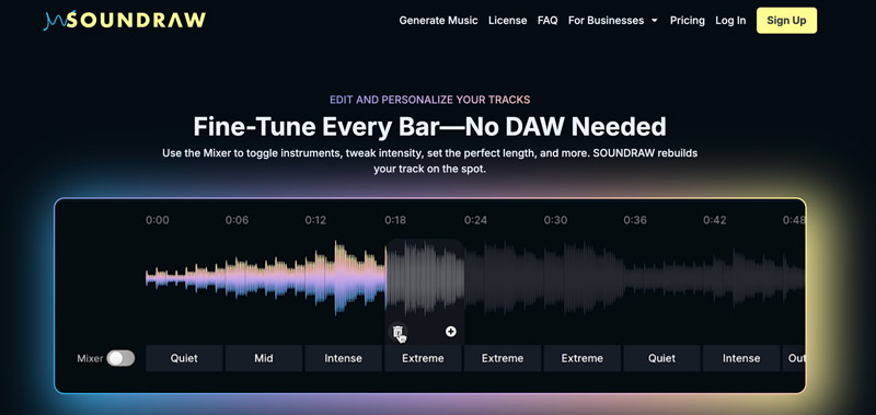 Generator de muzică Soundraw AI