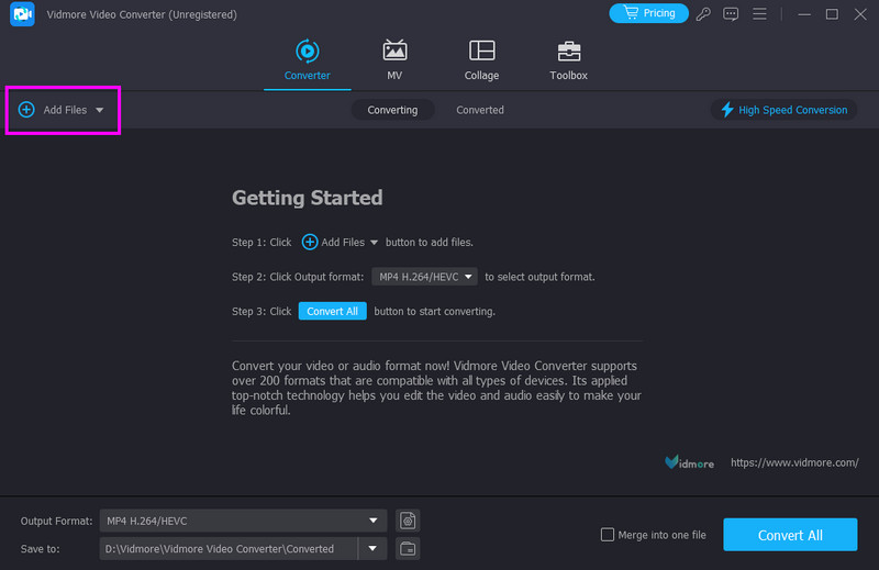 Fájlok hozzáadása Vidmore