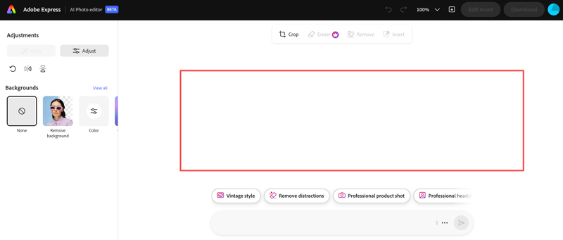 Eroare de încărcare la Adobe Express Image Enhancer