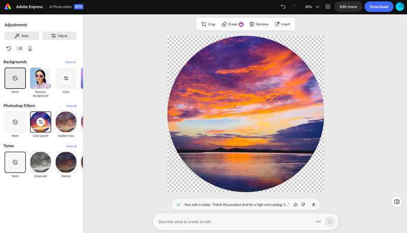 Îmbunătățitor de imagini Adobe Express