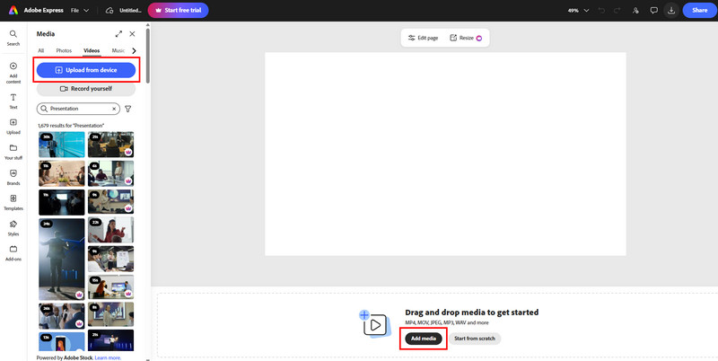 Add Media Upload From Device Vidmore