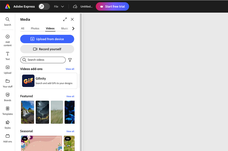 Adobe Express ile Video Yükleme