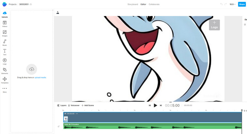 עורך וידאו מקוון של Invideo
