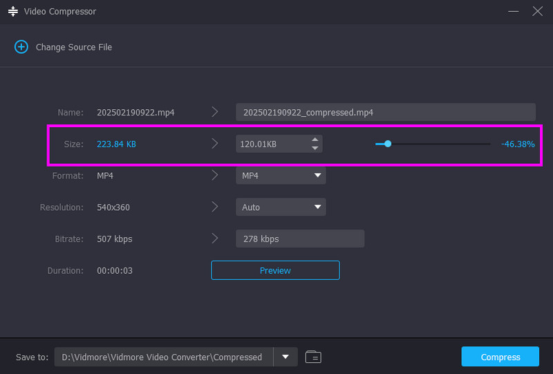 Kompres Video Vidmore